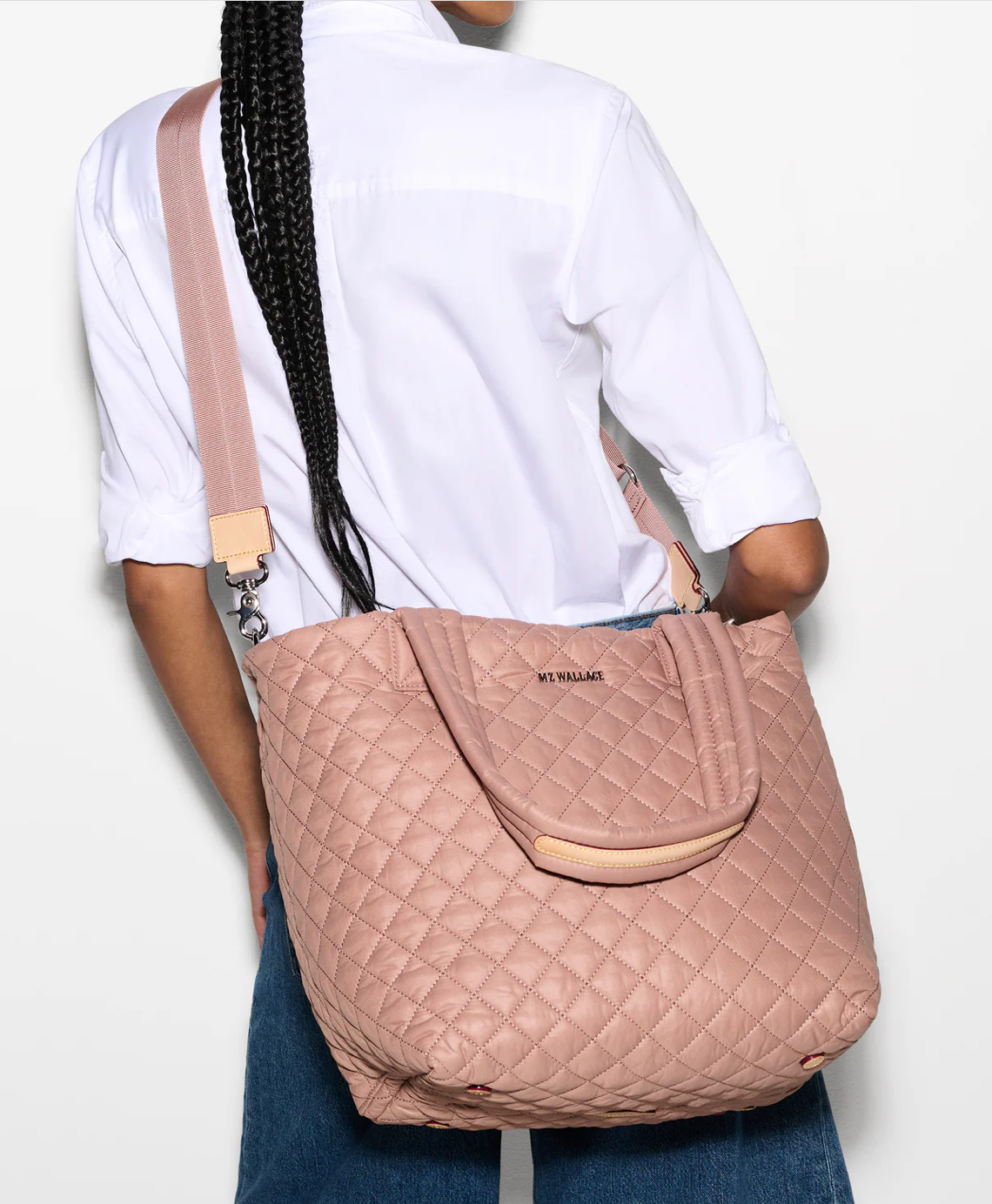 MZ Wallace Medium Metro Tote Deluxe Dusty Rose - Big Bag NY