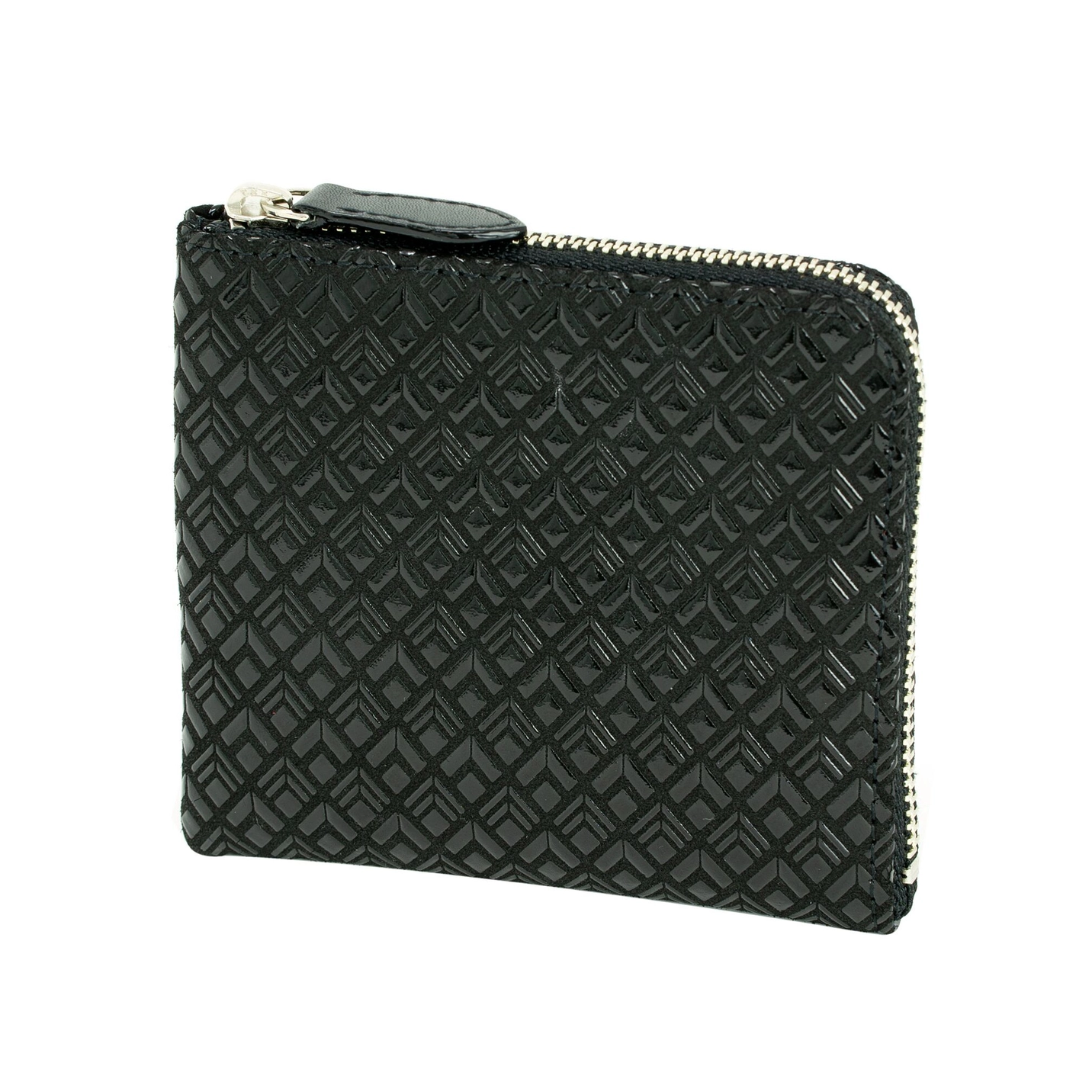 Small Wallet Zip Coin Purse Diamond Frame Black - Big Bag NY