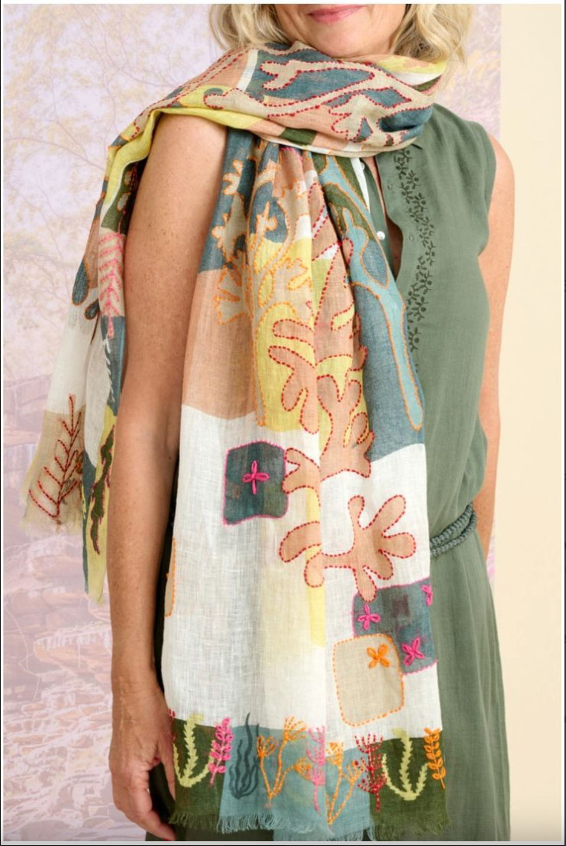 Storiatipic Alize Linen Scarf Beige - Big Bag NY