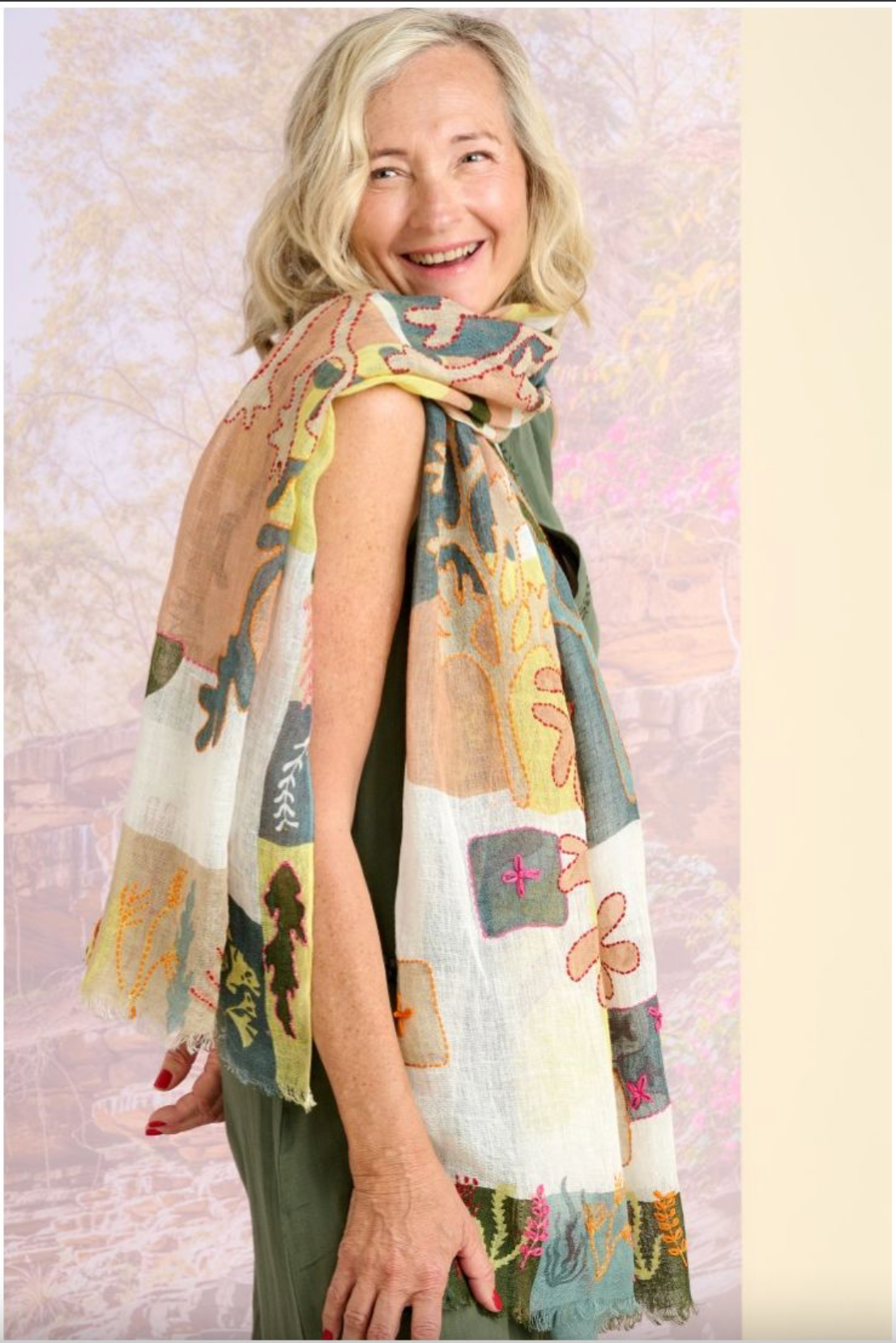 Storiatipic Alize Linen Scarf Beige - Big Bag NY