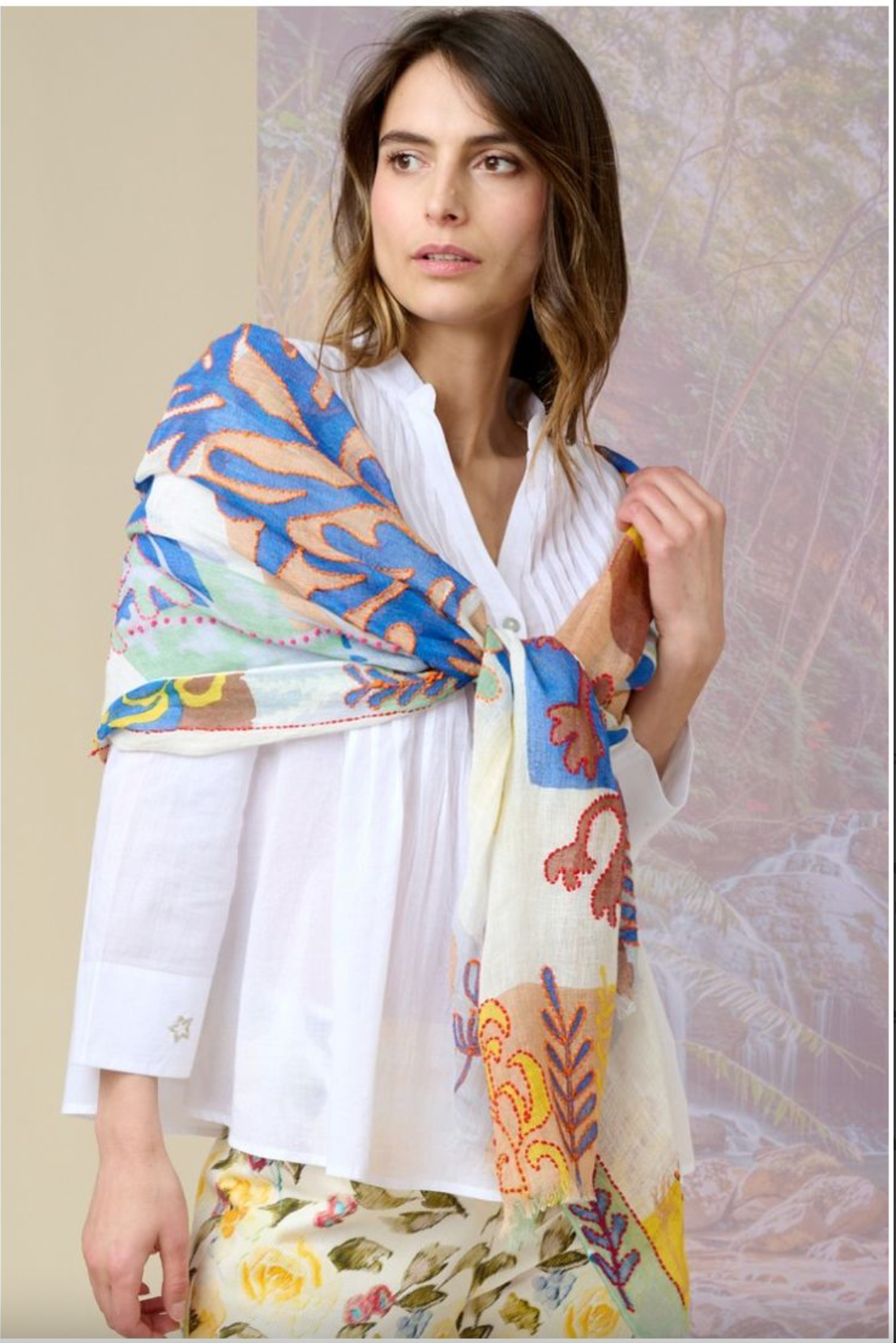 Storiatipic Alize Linen Scarf Indigo - Big Bag NY