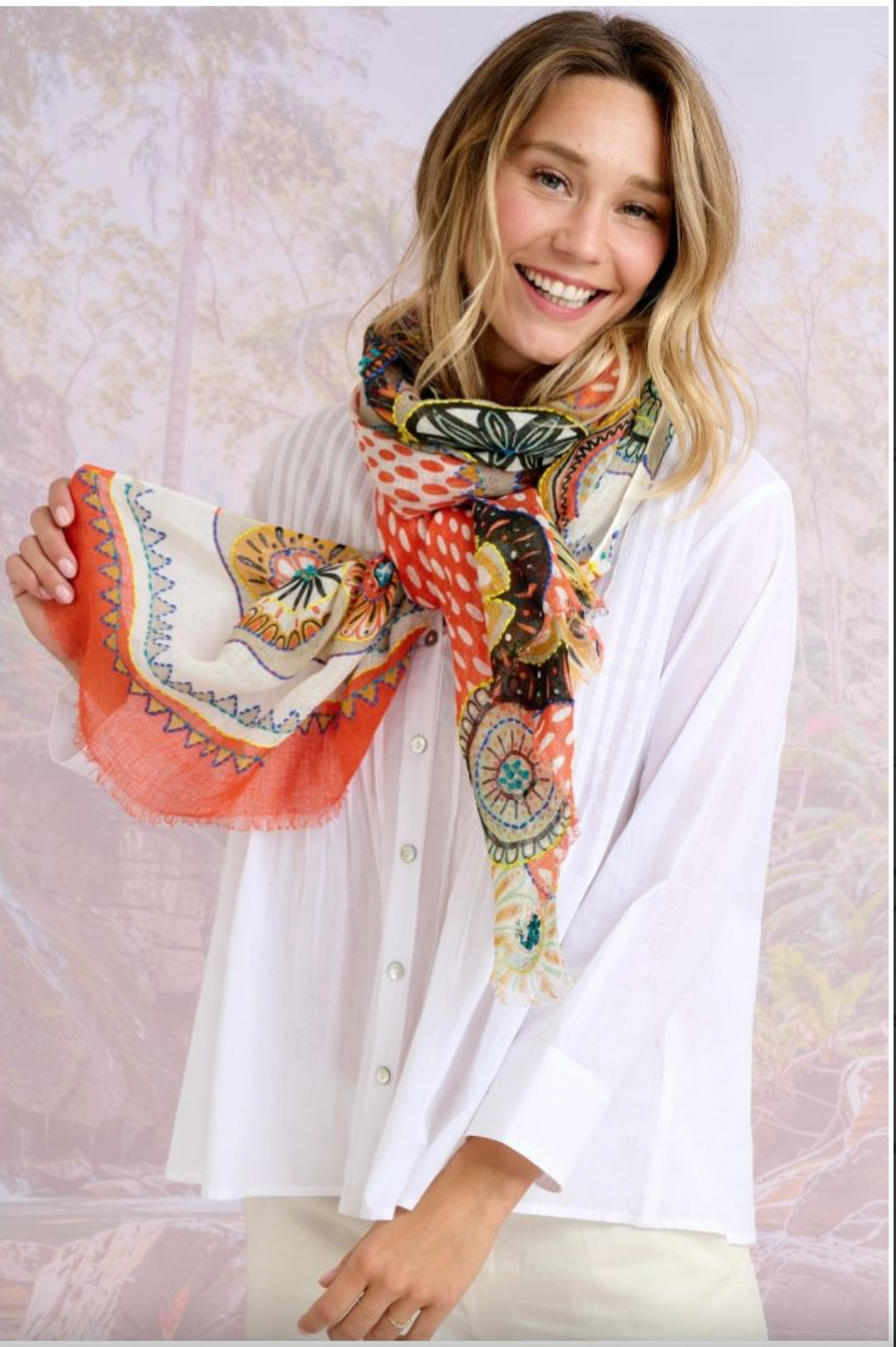 Storiatipic Athena Linen Scarf Rouge - Big Bag NY