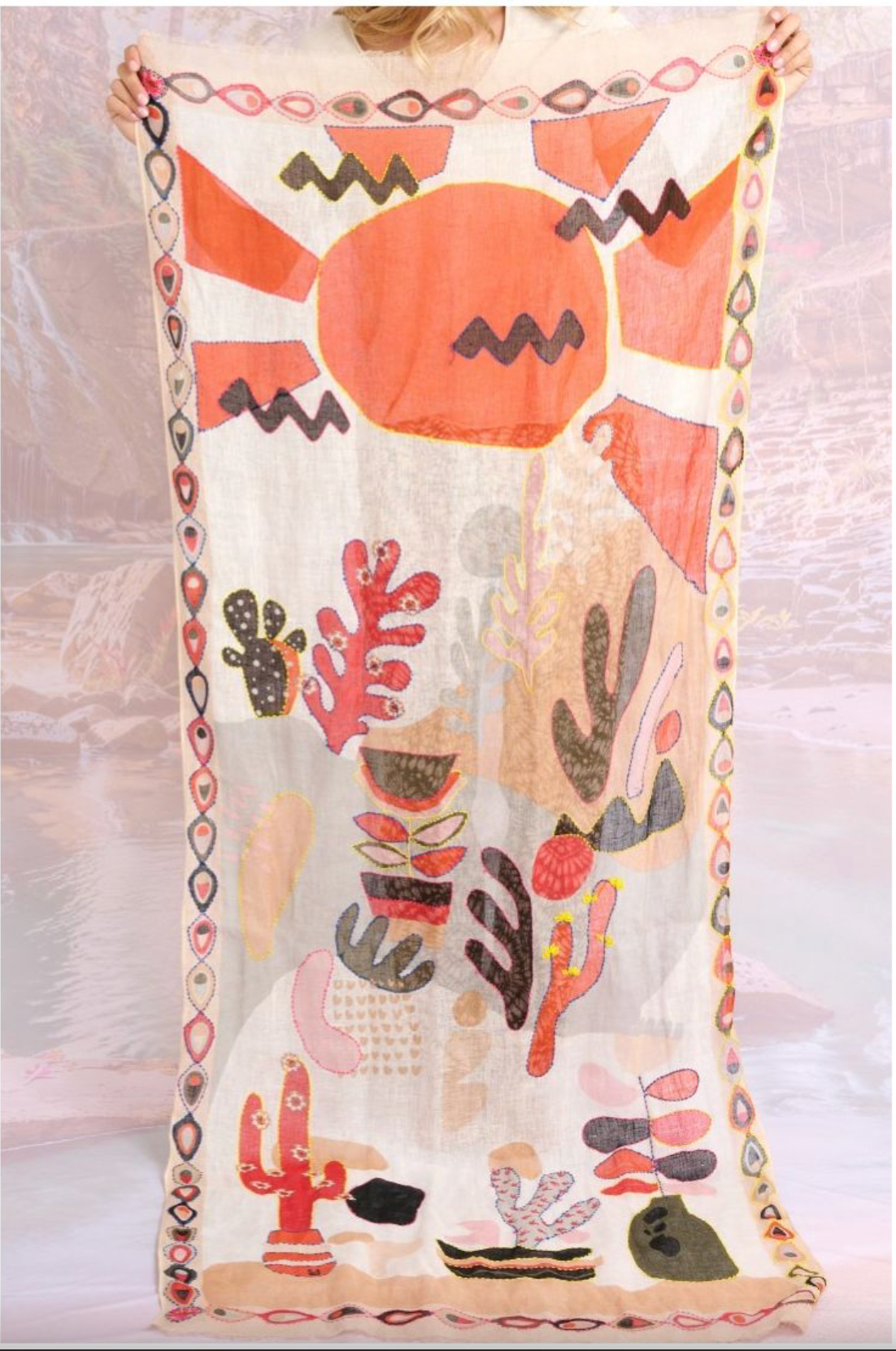 Storiatipic Blanca Linen Scarf Corail - Big Bag NY
