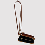 Rossi Leather Phone Holder Crossbody with Wallet Compartment - Big Bag NY