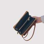 Rossi Leather Phone Holder Crossbody with Wallet Compartment - Big Bag NY