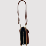 Rossi Leather Phone Holder Crossbody with Wallet Compartment - Big Bag NY
