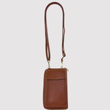 Rossi Leather Phone Holder Crossbody with Wallet Compartment - Big Bag NY