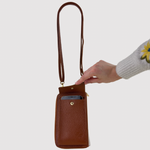 Rossi Leather Phone Holder Crossbody with Wallet Compartment - Big Bag NY