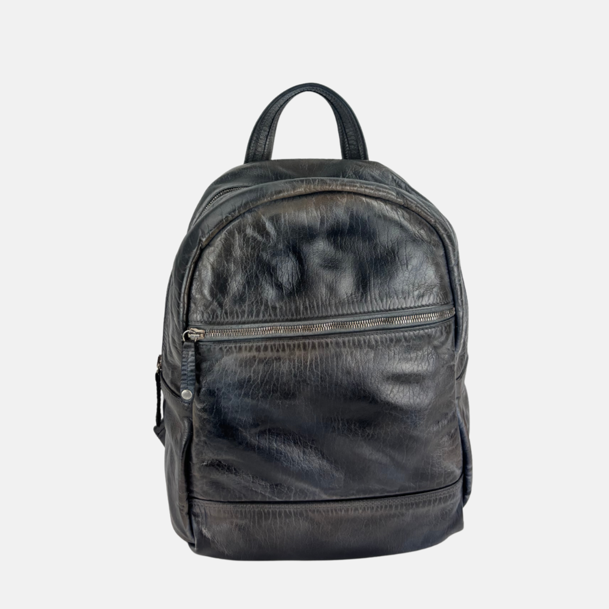 VLD Darling Scratch Leather Backpack in Black - Big Bag NY
