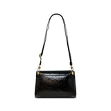 Turn Lock Clutch in Black Patent