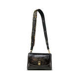 Turn Lock Clutch in Black Patent
