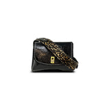Turn Lock Clutch in Black Patent
