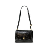 Turn Lock Clutch in Black Patent