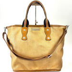 Vive La Difference BASKET STRAW Contrast Handle Large Raffia Tote - Big Bag NY 1