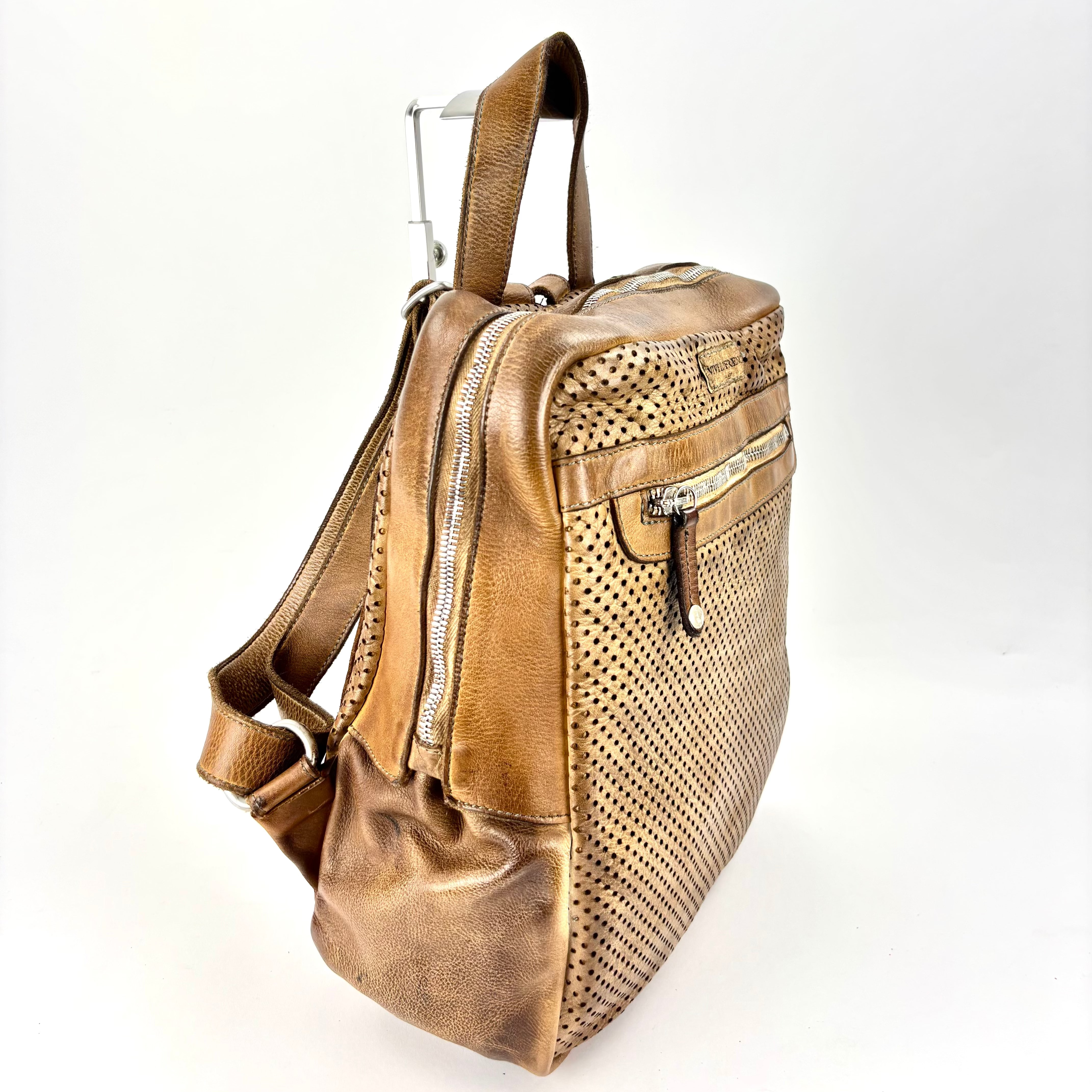Vive La Difference FREELANCE DOTS Leather Backpack Bamboo - Big Bag NY 1