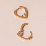 Waekura Audrey gold heart hoop earrings - Big Bag NY