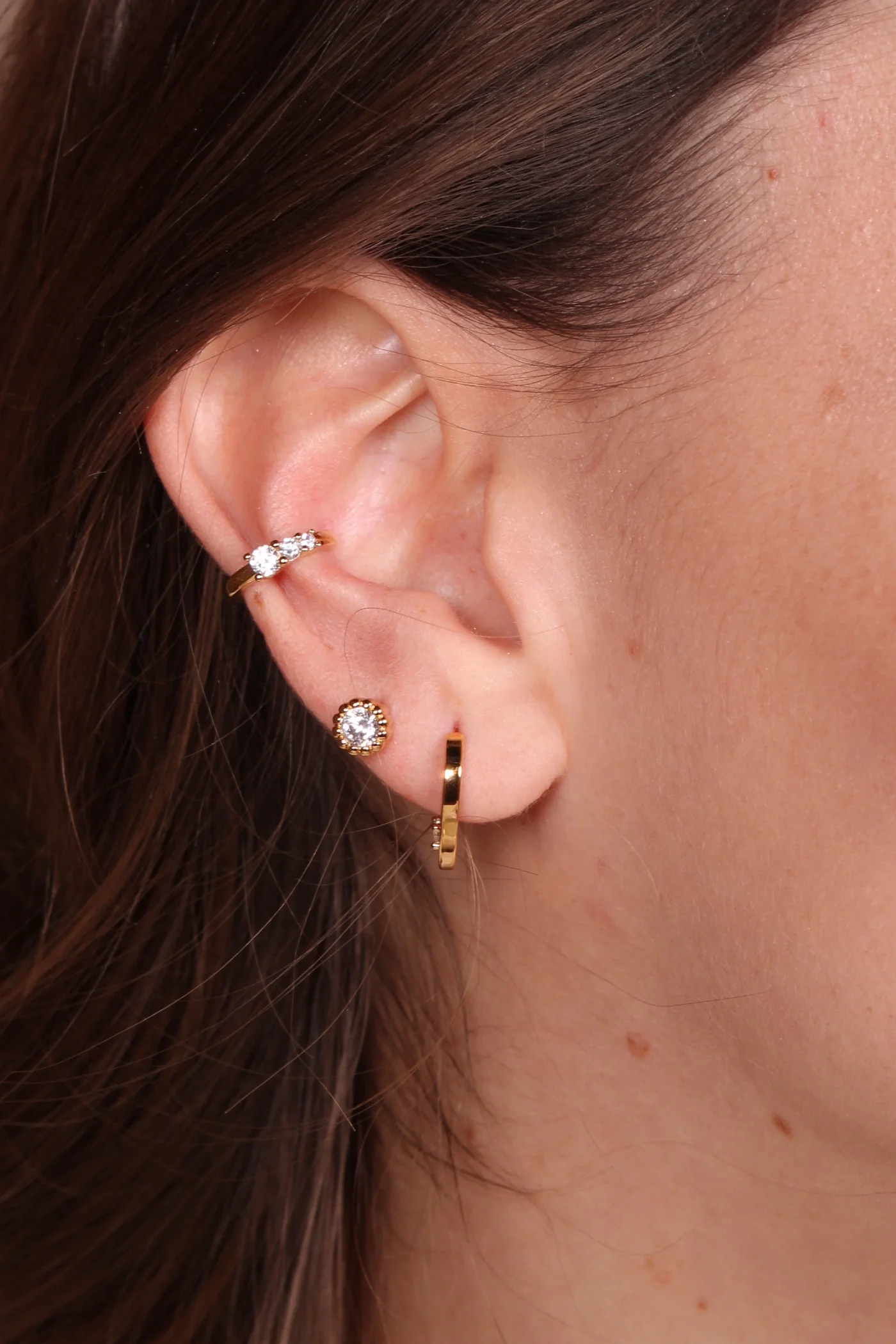 Waekura Audrey gold heart hoop earrings - Big Bag NY