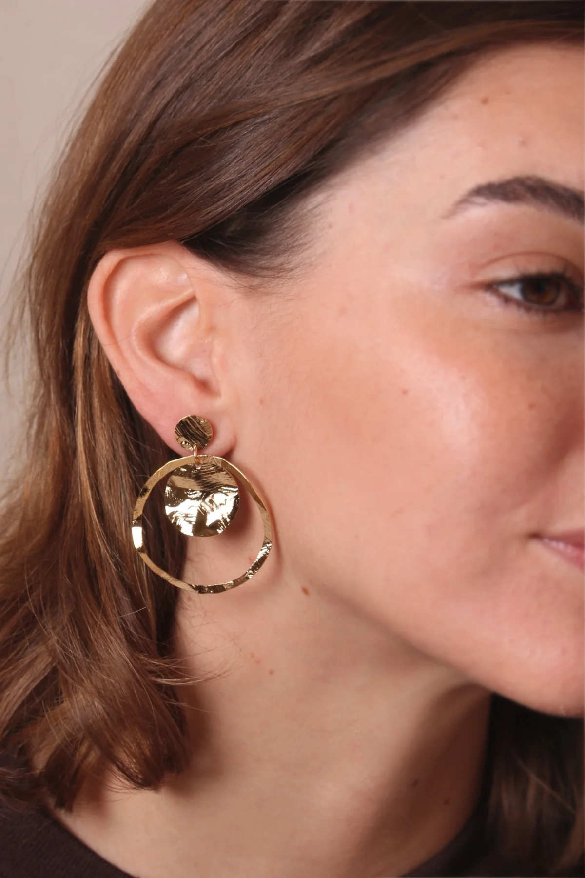 Waekura Clemence Gold Hoop Earrings - Big Bag NY