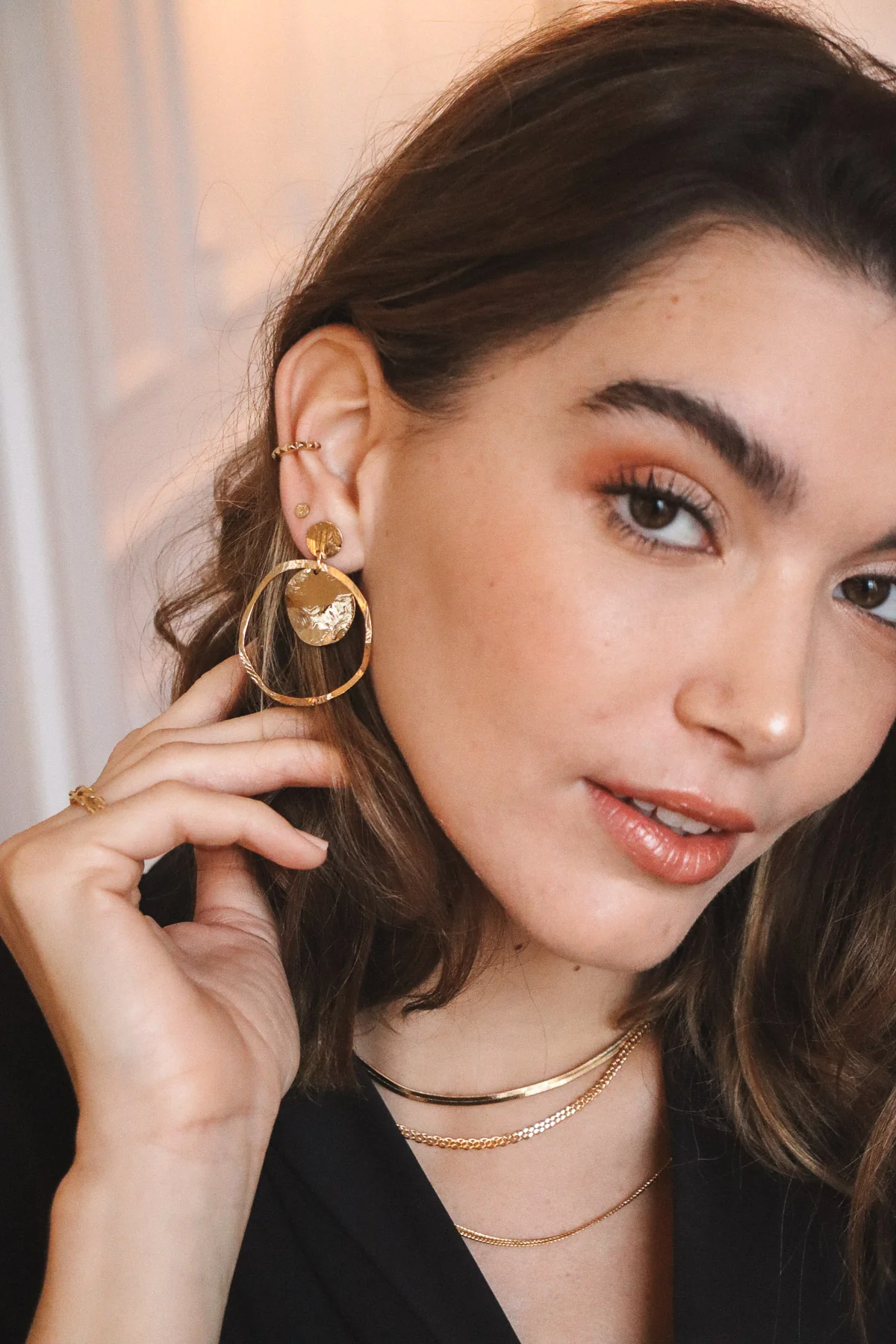 Waekura Clemence Gold Hoop Earrings - Big Bag NY
