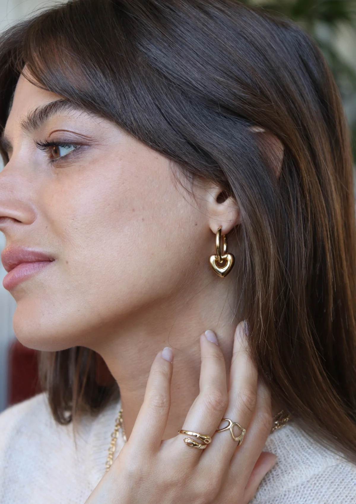 Waekura Jill heart hoop earrings - Big Bag NY
