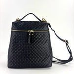 Woven Leather Convertible Backpack Black - Big Bag NY