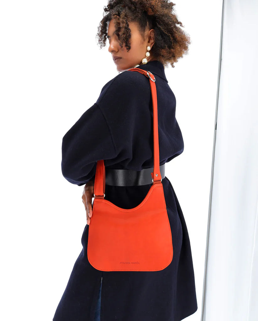 Ateliers Foures Artemis Small Asymmetric Crossbody Bag Orange Confite - Big Bag NY