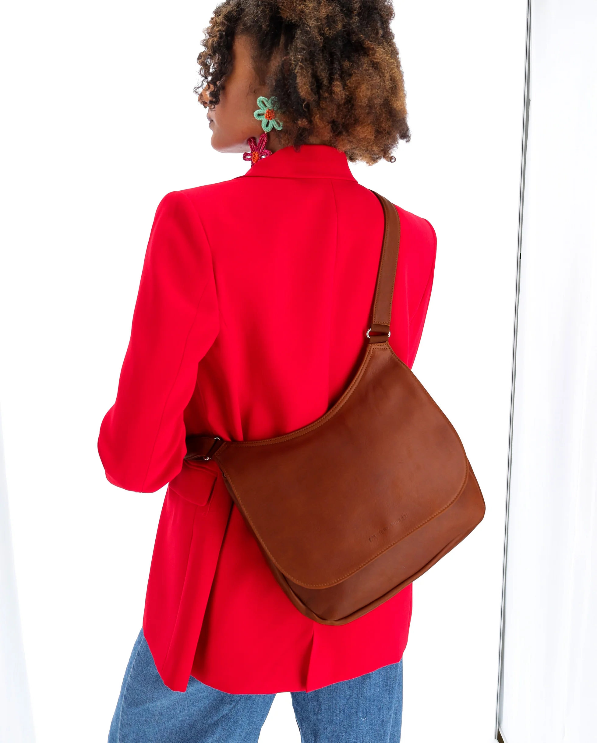 Ateliers Foures ARTEMIS medium Crossbody Bag with Flap B 314 Fauve Brown - Big Bag NY