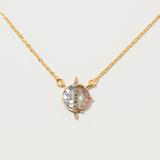 Elson Mini Pendant Necklace in Labradorite and Silver Resin