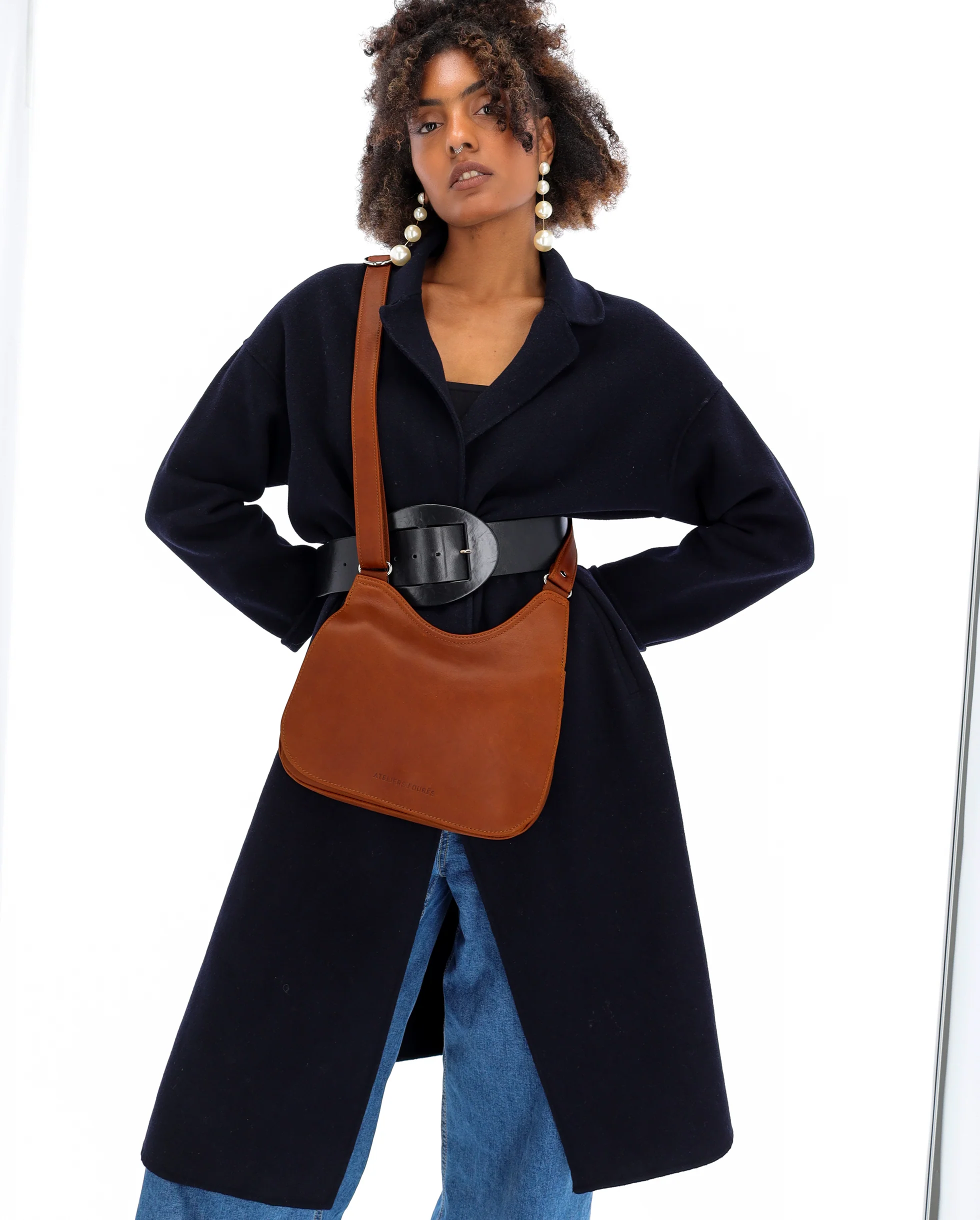 Les Ateliers Foures Artemis Asymmetric Crossbody Bag Fauve - Big Bag NY