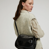 Jack Gomme PETIT GABY Linen Messenger Bag Noir - Big Bag NY