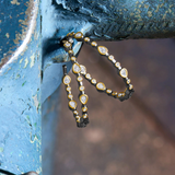 Signature Teardrop Hoop Earrings Black and Gold