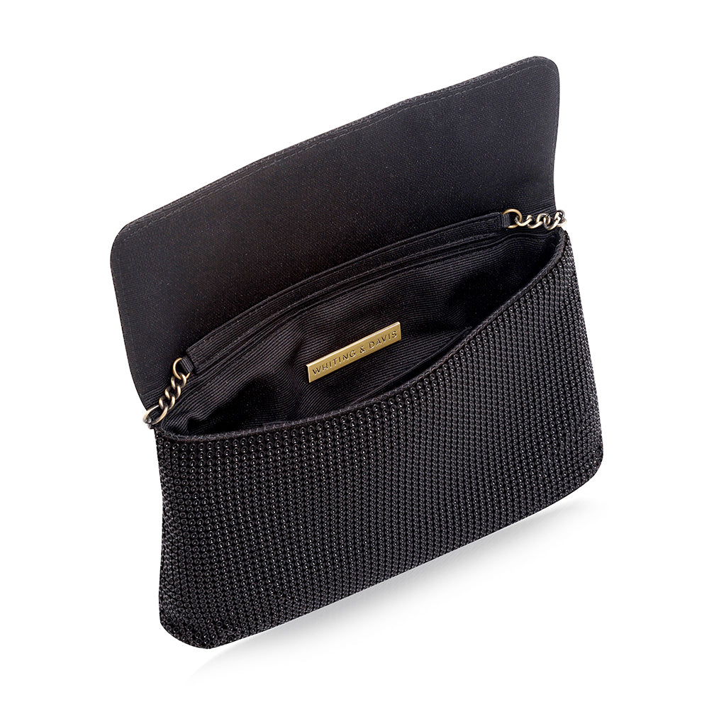 Whiting and Davis Serpents Clutch Black - Big Bag NY