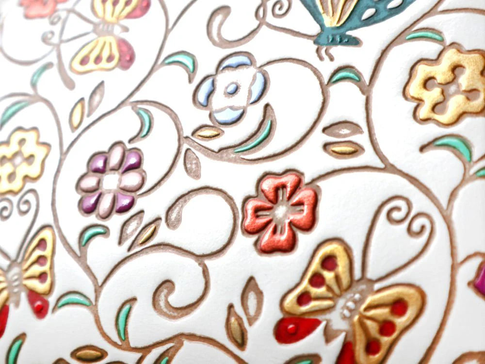 Butterflies and Golden Flowers Small Gamaguchi Trifold Wallet - Big Bag NY