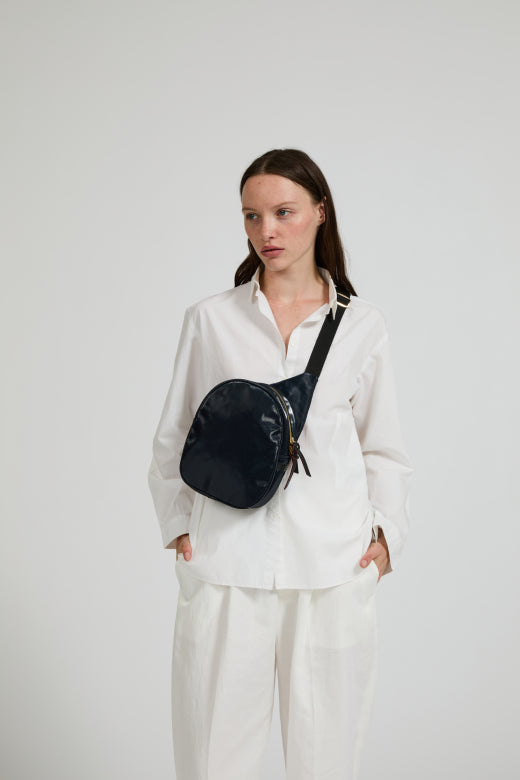 Deep Navy Jack Gomme KANGOUROU Linen Sling Bag - Big Bag NY