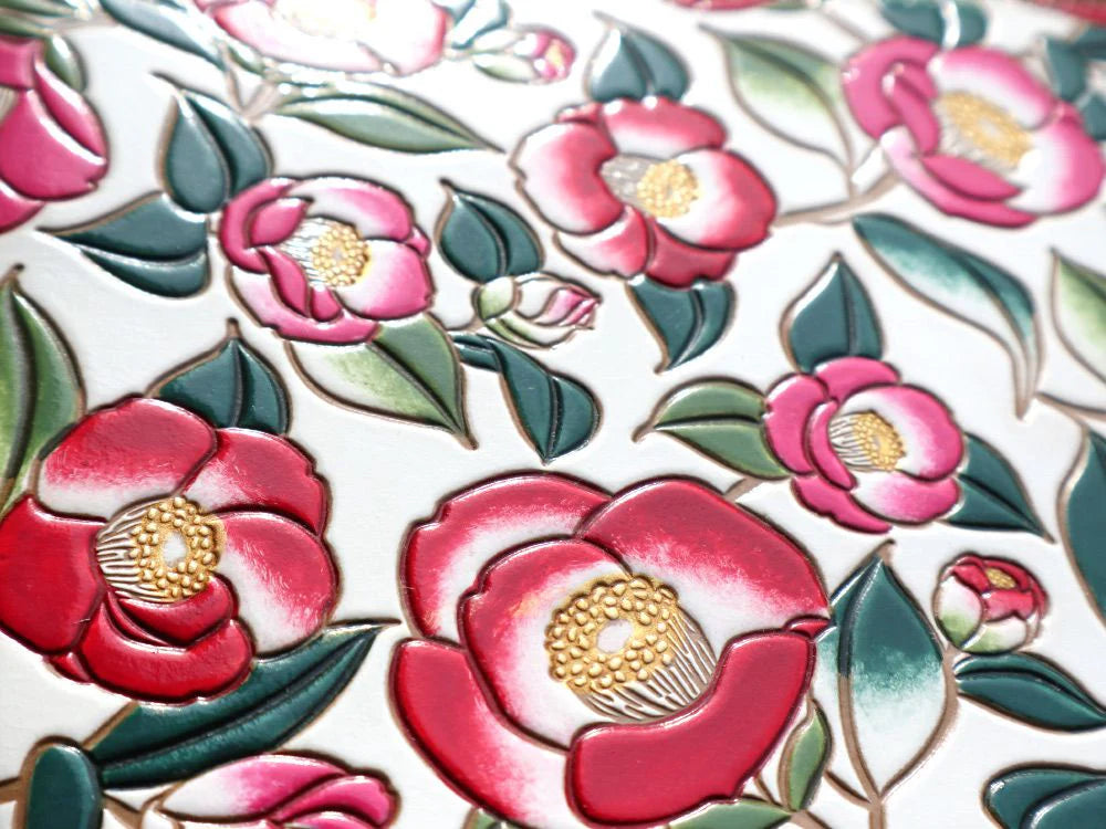 Camellia Gamasatsu Square Billfold with Clasp - Big Bag NY