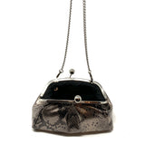 Bronze Python Pillow Mini Frame Clutch