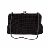Whiting & Davis Dimple Frame Clutch Black - Big Bag NY