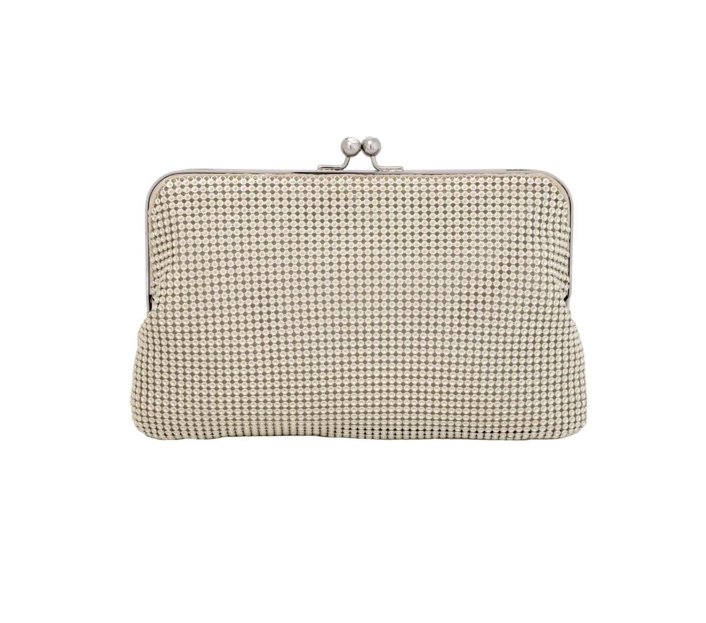 Whiting & Davis Dimple Frame Clutch Pearl - Big Bag NY