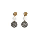 Multi Finish 3 Coin Drop Earrings