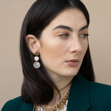 Multi Finish 3 Coin Drop Earrings