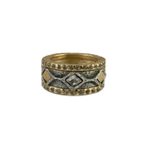 Gold Surat Coin and Black Diamond Ring