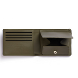 Olive Minimalist Wallet With Coin Pocket