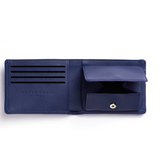 Navy Minimalist Wallet With Coin Pocket