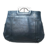 Rehard Antique Silver Handle Tote Blue - Big Bag NY
