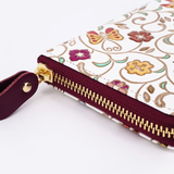 Butterfly and Golden Flowers Zippered Long Wallet- Big Bag NY