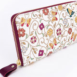 Butterfly and Golden Flowers Zippered Long Wallet- Big Bag NY
