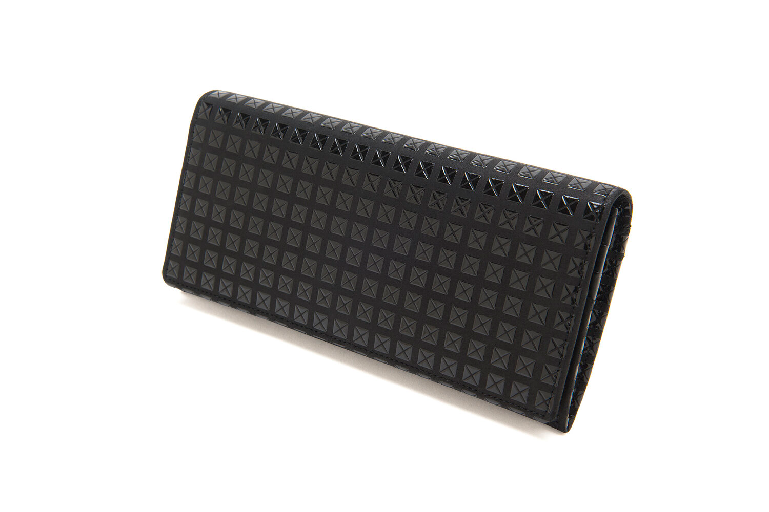 Deerskin Long Wallet Studs Black x Black - Big Bag