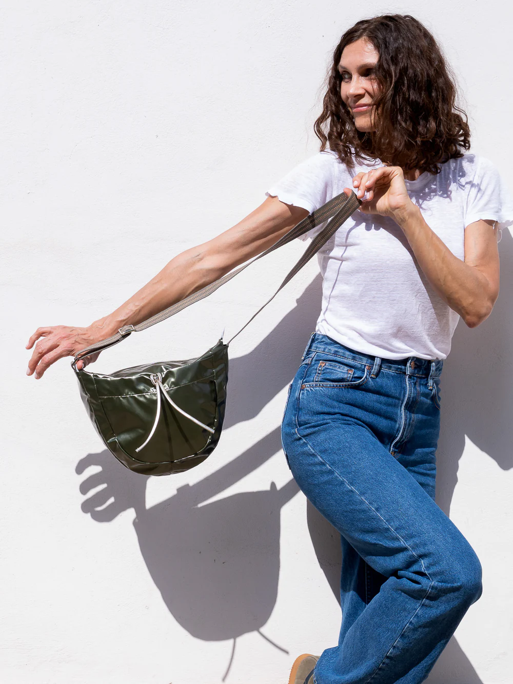 Brontibay Kaya Glam Crossbody Khaki - Big Bag NY