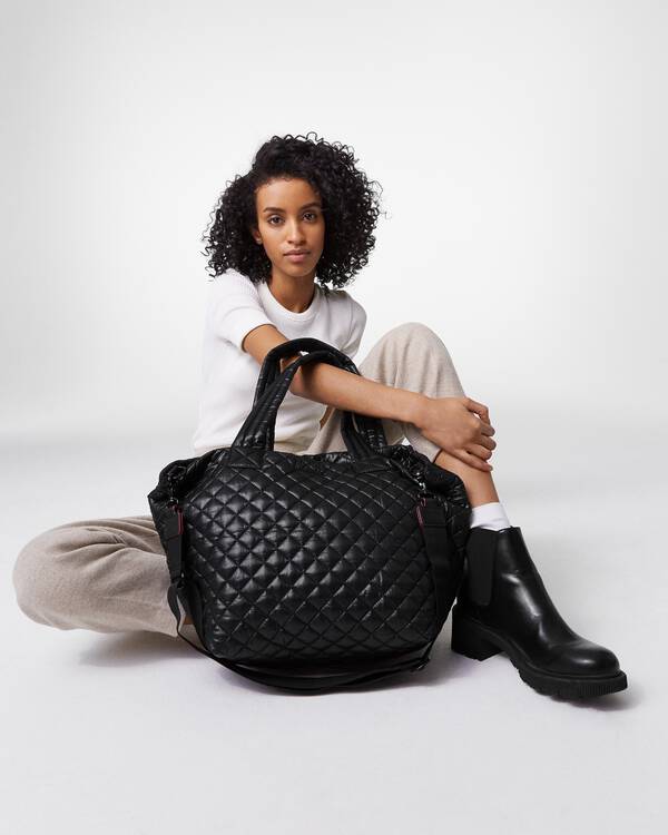 MZ Wallace Medium Metro Tote Deluxe Black - Big Bag NY