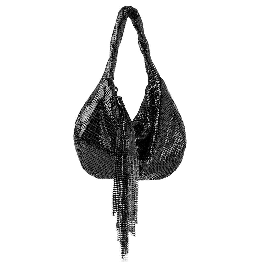 Whiting and Davis Marisol Twisted Hobo in Black - Big Bag NY